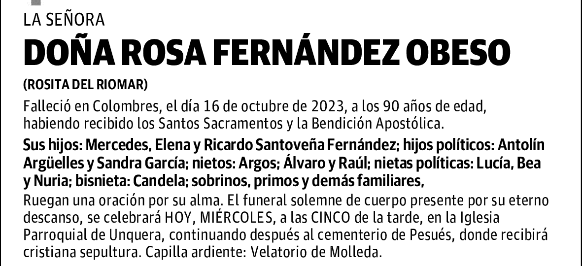 rosa fernandez obeso